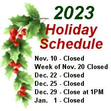 2021 Holiday Hours